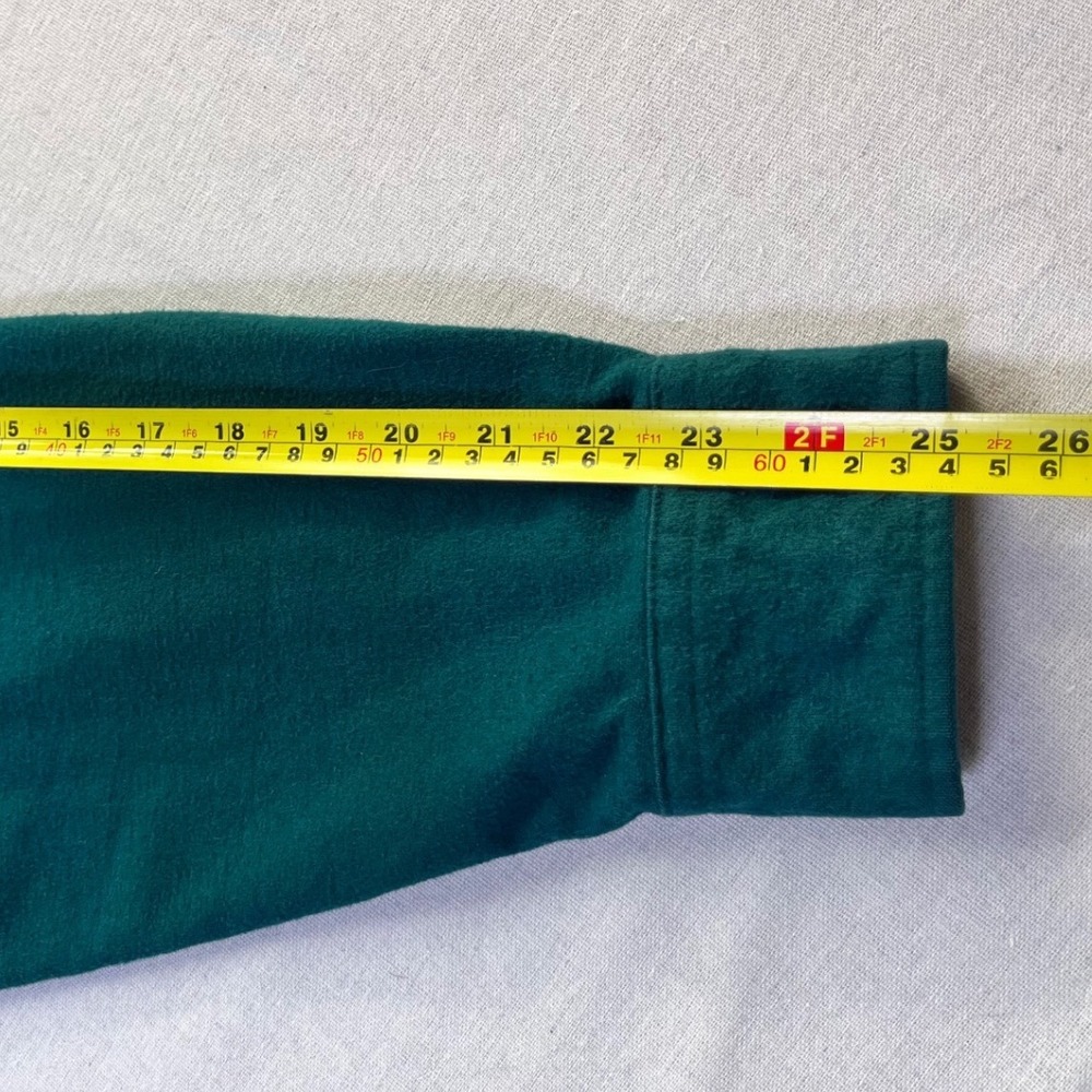 LL Bean, Eddie Bauer‎ Cotton Chamois Flannel L TALL Green Grey Cabincore Staple - Picture 8 of 14